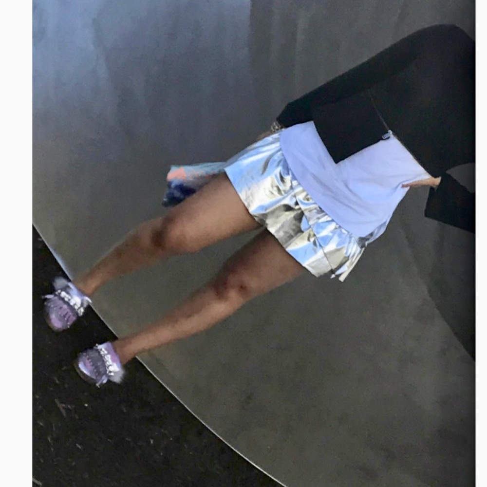 Zara Metallic Layered Skirt